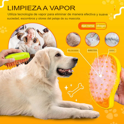 Cepillo vapor 3 en 1  para mascotas