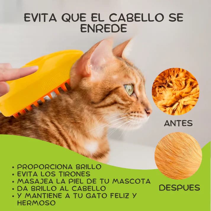 Cepillo vapor 3 en 1  para mascotas